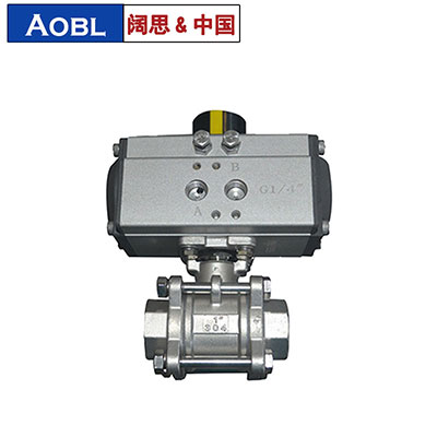 氣動絲扣球閥，不銹鋼絲扣球閥，AOBL三片式絲扣球閥-上海闊思電子有限公司官網